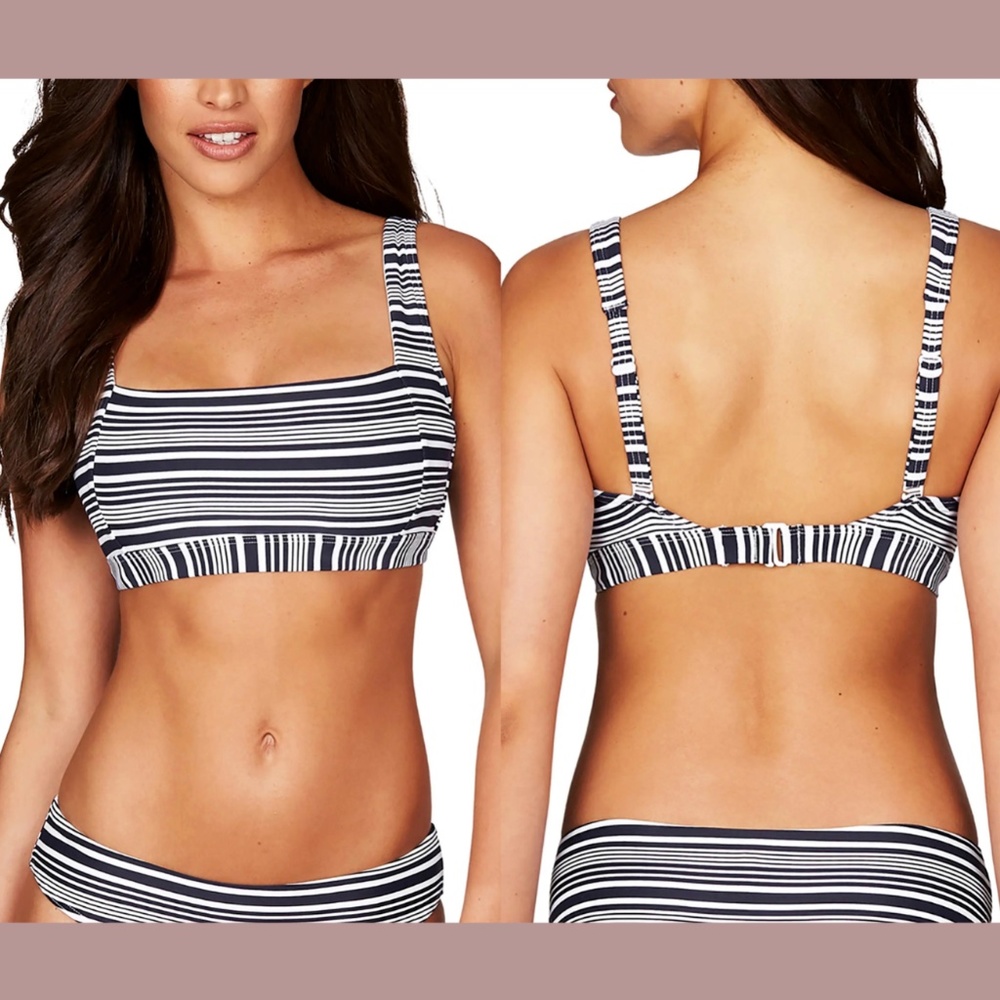 NEW $85 Sea Level [ 6 US ] Square Neck Bralette Bikini‎ Top in Blue Stripe